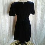 Navy Blue Velvet / Velour Short Sleeve Dress Size M Photo 2