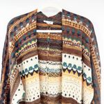 SPLA Womens Boho Ethnic Southwestern Knit Fringe Open Front Cardigan Size S Photo 4
