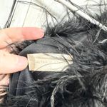 Altar'd State  Dress Women Size Small Black Satin One Shoulder Feather Mini Glam Photo 1