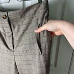 Veronica Beard  Arte Brown Plaid Striped Ankle Cropped Trouser Pant Sz 12 Photo 5