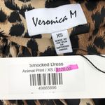 Veronica M NWT Womens Brown Animal Print Smocked Waist A Line Dress Size XS Photo 3