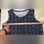 Lands' End  Sleeveless Cotton Tank Dress Blue Stars Print Pintuck Size Large New Photo 2