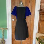 Anthropologie Moulinette Soeurs Bolero Blue/Black Puff Sleeve Silk Dress Sz 10 Photo 7