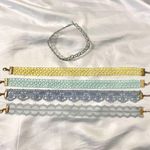 Early 2000's Whimsical Pastel Blue Silver Lace Choker Collar Necklaces Lot of 5 Photo 1