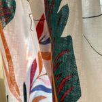 Cynthia Rowley  100% Linen Wide Leg Ankle Pull On Pants Tropical Flowers Pockets Photo 3