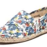 Soludos Multicolored Floral Leaf Print Canvas Jute Slip On Flat Espadrilles Photo 13