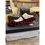 Marc Fisher  Elizza Dress Embellished Ballet Flats Size 10 Dark Red Mary Jane‎ Photo 3