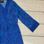Bob Mackie Wearable Art size small blue leaves print dress Photo 3
