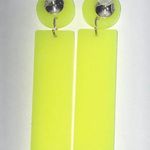 Neon Yellow Boho Retro Dangling Pierced Earrings Photo 3