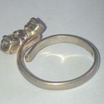 Vintage Adjustable Gold Tone Red CZ Rhinestones Dainty Retro Ring Photo 1