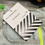 Free People NWT Sandrine Rose distressed light wash denim shorts neon zipper 26 Photo 8