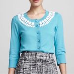 Kate Spade  Turquoise Cardigan with White Details Photo 1
