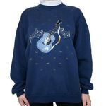 Vintage 90s Morning Sun Guitar Horse Sweatshirt Size L Photo 0
