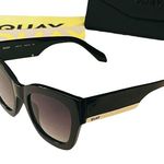 Quay NEW Australia By The Way Women's SUNGLASSES Black Gold Oversized Square Photo 1