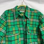 Good American Green Plaid Cropped Tartan Button Up Sz 0/XS Photo 3