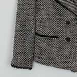 Loft  Womens Double Breasted Tweed Blazer Size 0 Black White Preppy Office Work Photo 3