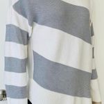 St. John Striped Link Textured Asymmetrical Sweater Photo 3