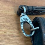 Brighton Vintage Black & Brown Croc Leather Trim Twist n Wrist Wristlet NO STRAP Photo 10