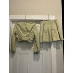 Entro Size Medium Set Women 2 Piece Outfits V Neck Crop Top & Mini Skirt Green Photo 5
