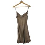 ZARA  Brown Cowl Neck Satin Slip Mini Dress XS Photo 1
