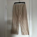 Jones New York NWOT Women’s Sz: 8P Tan Linen Flat Front Wide Leg Wide Hem Pants. Photo 1