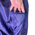 Duda International Navy Floral Bomber Jacket Zip Windbreaker Small Silk 90s 80s Blue Photo 7