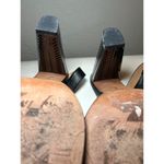 Coach Lillie High Mirrored Block Heel Peep Toe Sling Back Black Leather Shoes 8 Photo 12