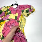 BANJANAN Yellow Pink Bright Florals Puff
Sleeves Mini Gracia Dress Size XS Photo 4