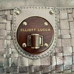 Elliott Lucca Gold Metallic Basket Weave Woven Leather Crossbody Bag Purse Photo 1