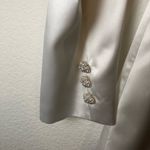 Lulus NWOT Regal Aura White Satin Long Sleeve Blazer Romper Size S Photo 7