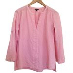 Ann Taylor  blouse women's SP striped seersucker Notched collar Long Sleeve Top Photo 5