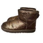 UGG  Classic Mini Metallic Sparkle‎ Bronze Boot Sz 8 Metallic Leather Cozy Winter Photo 1