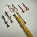 Rhinestone Dangle Drop Pierced Earrings Lot Of 4 Mix Some Bead Beaded Photo 4