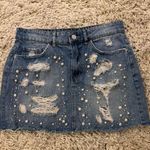ZARA Trafaluc Collection Distressed Denim Jean Skirt Size M Photo 0