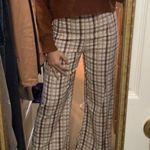 Petal and Pup  Brown Plaid Wide Leg Linen Pants. size small Photo 3
