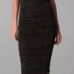 Alice + Olivia  Slinky Ruched Shimmer Dress Sparkle Black Gold Size Small Photo 0