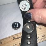 Leather Band Bracelet with Detachable Round Charms “Building Better Boats” “B” “ Black Photo 0