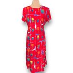 Spiegel Vintage Red Floral Rayon Maxi Dress Size 14 Made in USA Eclectic Artsy Photo 2