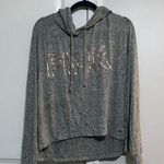 PINK - Victoria's Secret Victoria’s Secret Pink Gray Pullover Rose Gold Foil Logo Long Sleeve Sweatshirt Photo 0