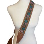 Dream Control Vegan Leather Floral Embroidered Shoulder Crossbody Bag Fringe EUC Brown Photo 5