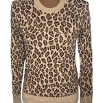 Ellen Tracy tan cheetah print sweater lightweight size S Photo 0