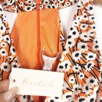 Hutch NWT Anthropologie  Campbell Mini Dress Size XS Orange Floral Ruched Satin Photo 4