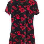 Evan Picone Vintage Velvet Dress Black Red Floral 90s Whimsigoth Witchy Size 0 Photo 0
