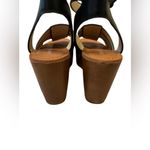 Marc Fisher  Pastya Black Leather Wedge Platform Sandals Shoes New w/ box Size 8 Photo 3