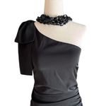 Altar'd State  Nicole Party Dress Black One Shoulder Minidress Photo 3