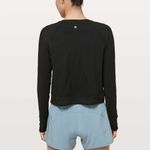 Lululemon Stripe In Stride Long Sleeve Top Athletic Shirt Active Black Size 10 Photo 1