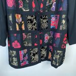 Vintage DIANE FREIS Patchwork Collage Black Jacket Size Large Blazer Art to Wear Photo 3