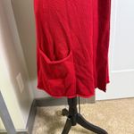 Coldwater Creek  Red Sleeveless Long Length Red Knit Cardigan Christmas Holiday M Photo 3
