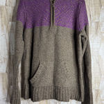 Gander mountain Gander Mtn Guide Series 1/4 Zip Hooded Wool Blend Sweater Purple XL Lagenlook Photo 0