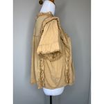 Free People  “Le Femme Tee” Sandstone Short Ruffled Sleeve Blouse Sz Large Photo 5